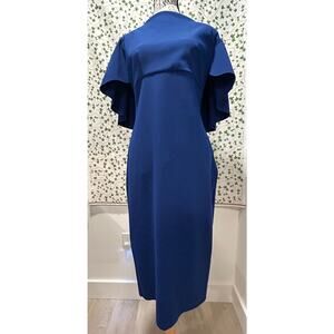 High-Neck Short-Sleeve Cap Dress by Chiara Boni